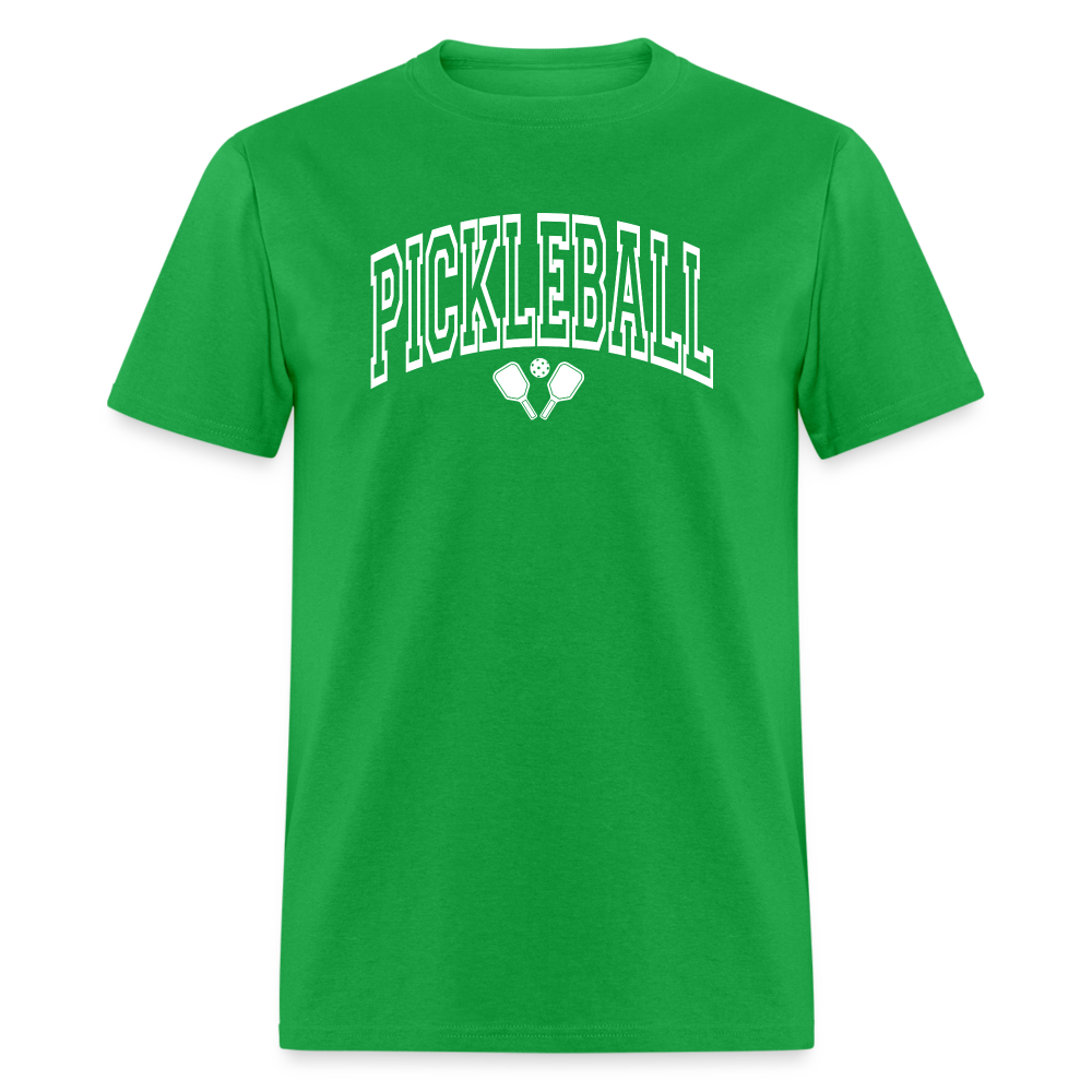 Pickleball T-Shirt (Arched White Letters) - bright green