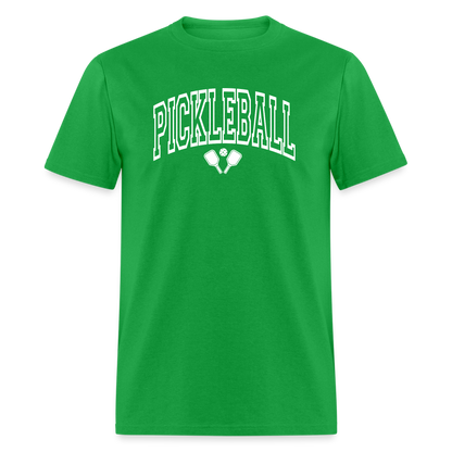 Pickleball T-Shirt (Arched White Letters) - bright green