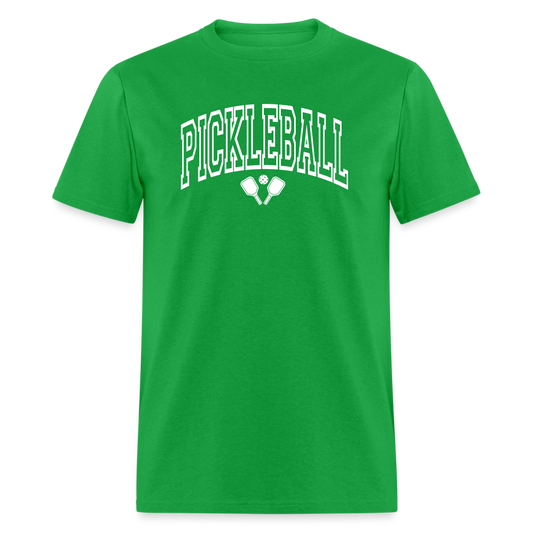 Pickleball T-Shirt (Arched White Letters) - bright green