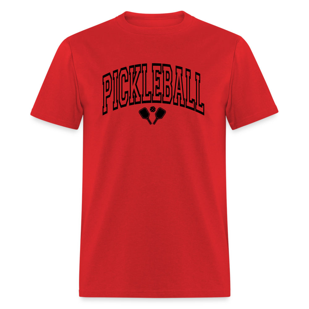 Pickleball T-Shirt (Arched Black Letters) - red