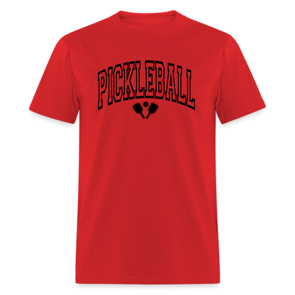 Pickleball T-Shirt (Arched Black Letters) - red