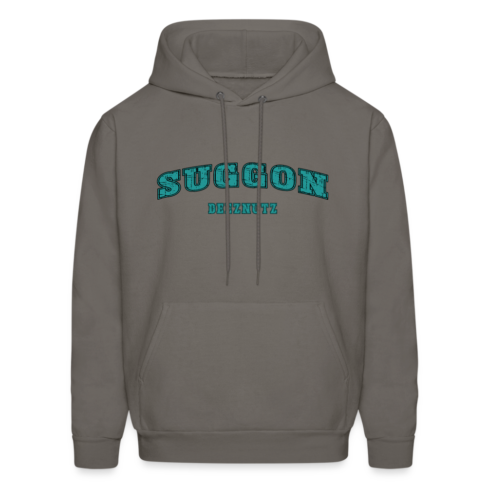 Suggon Deeznutz Hoodie (Funny Adult Humor) Color: asphalt gray