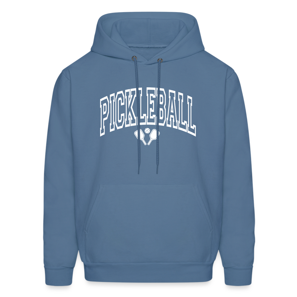 Pickleball Hoodie (Arched White Letters) - denim blue