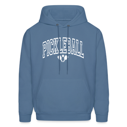 Pickleball Hoodie (Arched White Letters) - denim blue