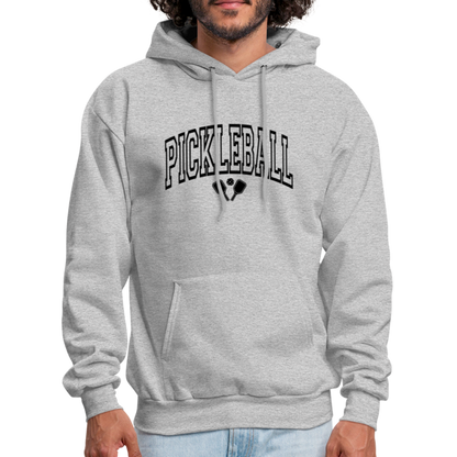 Pickleball Hoodie (Arched Black Letters) - heather gray