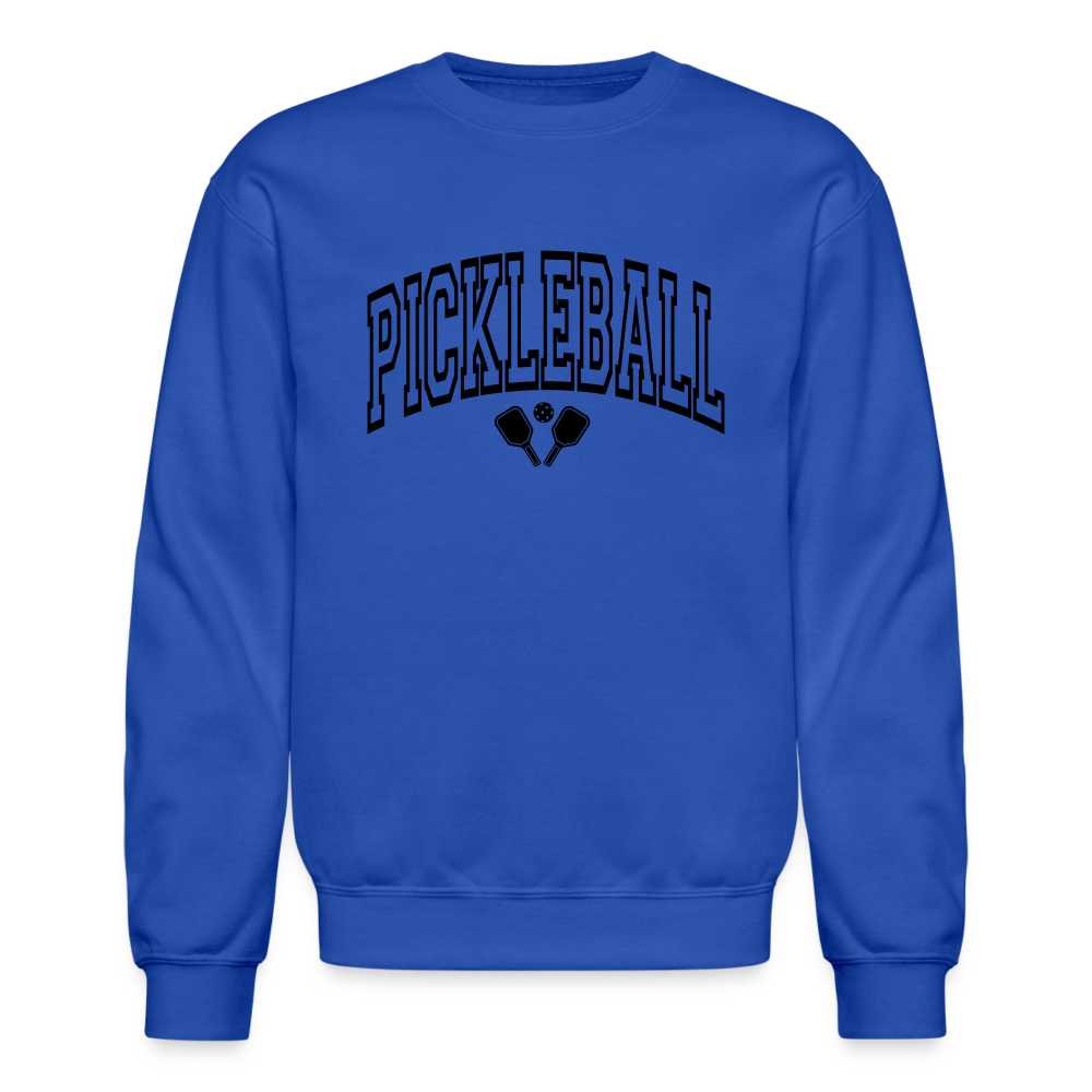 Pickleball Sweatshirt (Arched Black Letters) - royal blue