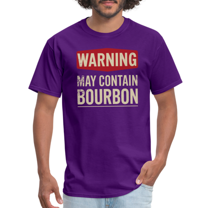 Warning May Contain Bourbon T-Shirt - purple