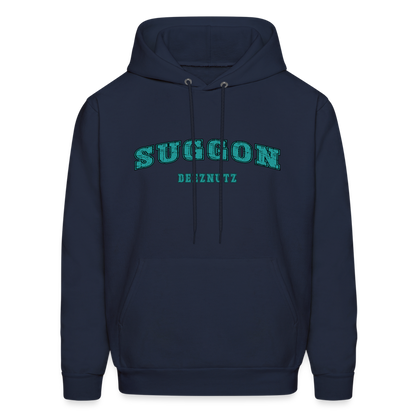 Suggon Deeznutz Hoodie (Funny Adult Humor) Color: navy