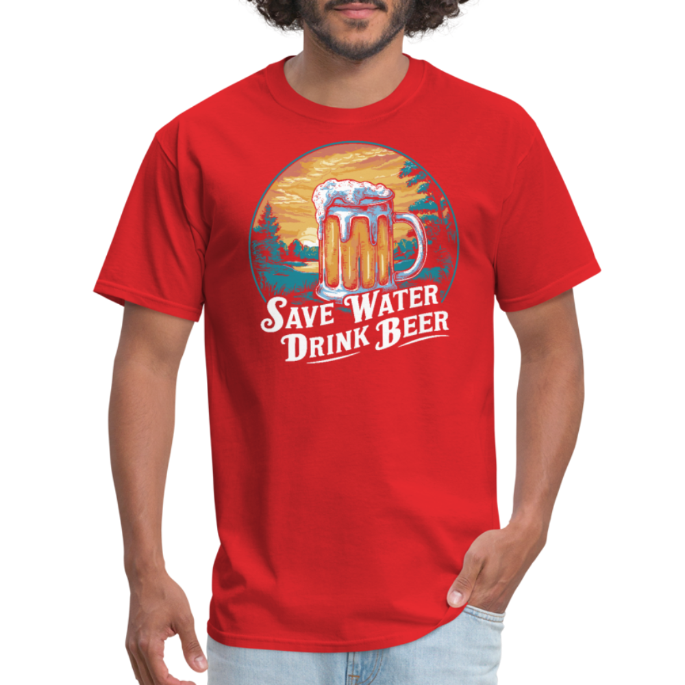 Save Water Drink Beer (Funny Beer Drinking) T-Shirt Color: black