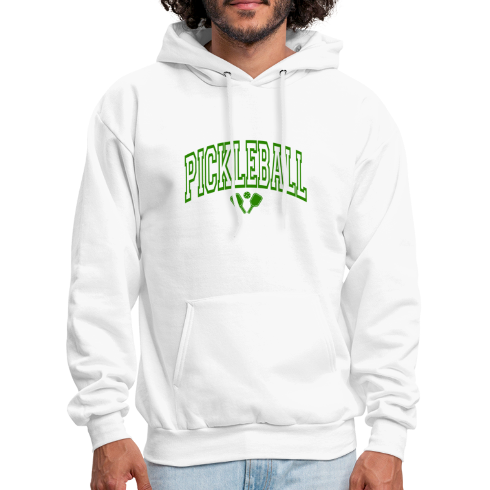 Pickleball Hoodie (Arched Green Letters) - white