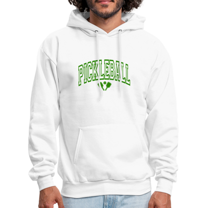 Pickleball Hoodie (Arched Green Letters) - white