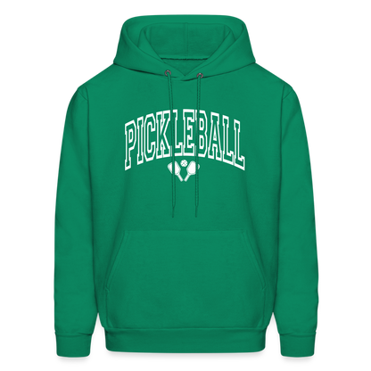 Pickleball Hoodie (Arched White Letters) - kelly green