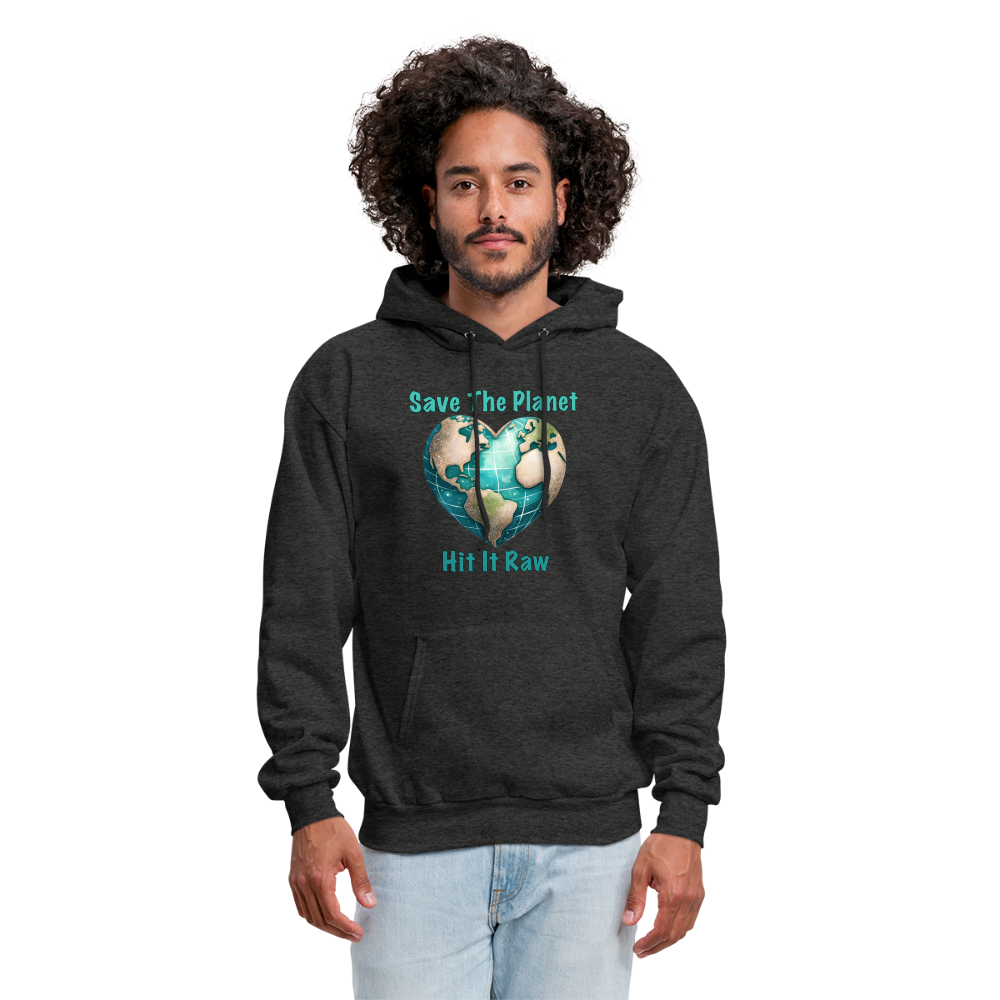 Save The Planet Hit It Raw Hoodie (Fun Environmental Awareness) Color: forest green