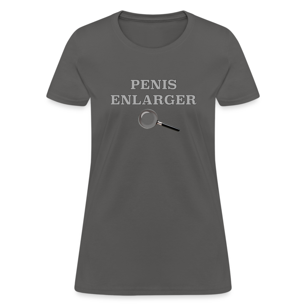 Penis Enlarger Women's T-Shirt (Funny Adult Humor) Color: charcoal