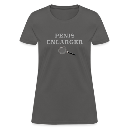 Penis Enlarger Women's T-Shirt (Funny Adult Humor) Color: charcoal