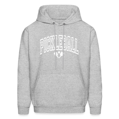 Pickleball Hoodie (Arched White Letters) - heather gray