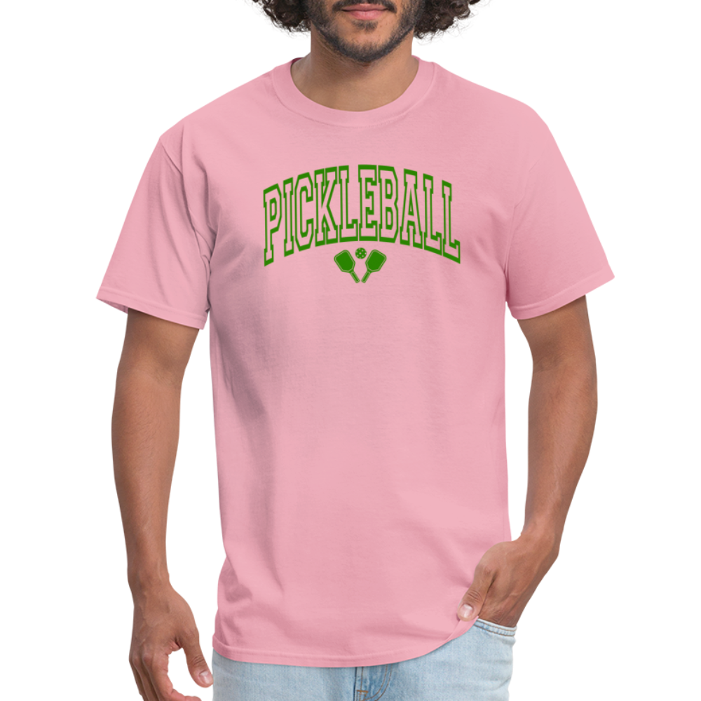 Pickleball T-Shirt (Arched Green Letters) Color: white