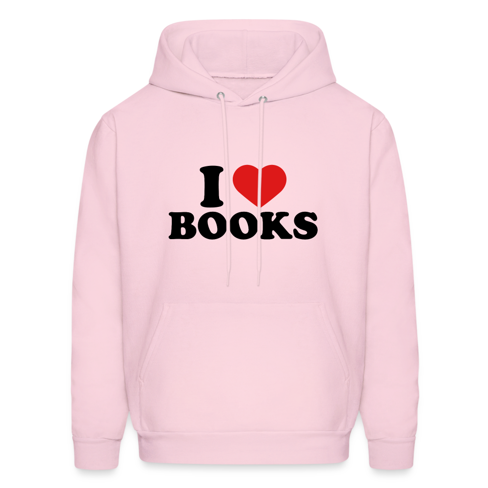 I Heart Books (I Love Books) Hoodie - pale pink