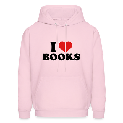 I Heart Books (I Love Books) Hoodie - pale pink