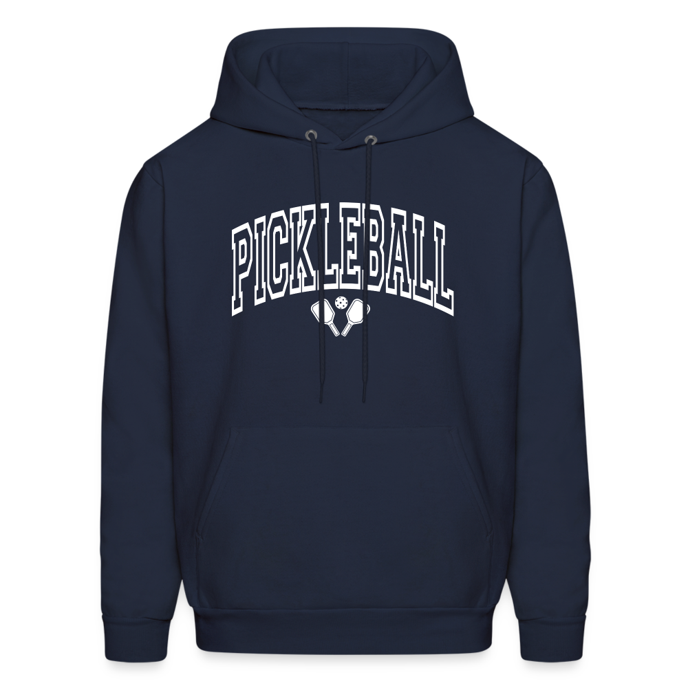 Pickleball Hoodie (Arched White Letters) - navy