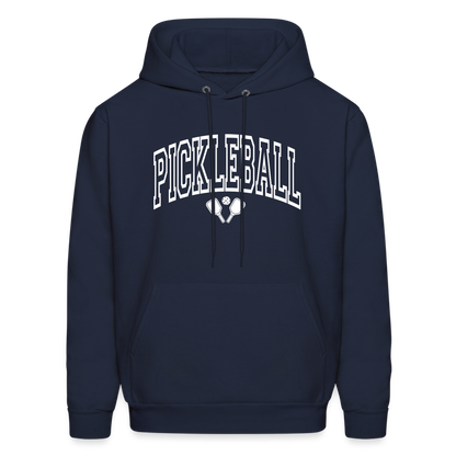 Pickleball Hoodie (Arched White Letters) - navy