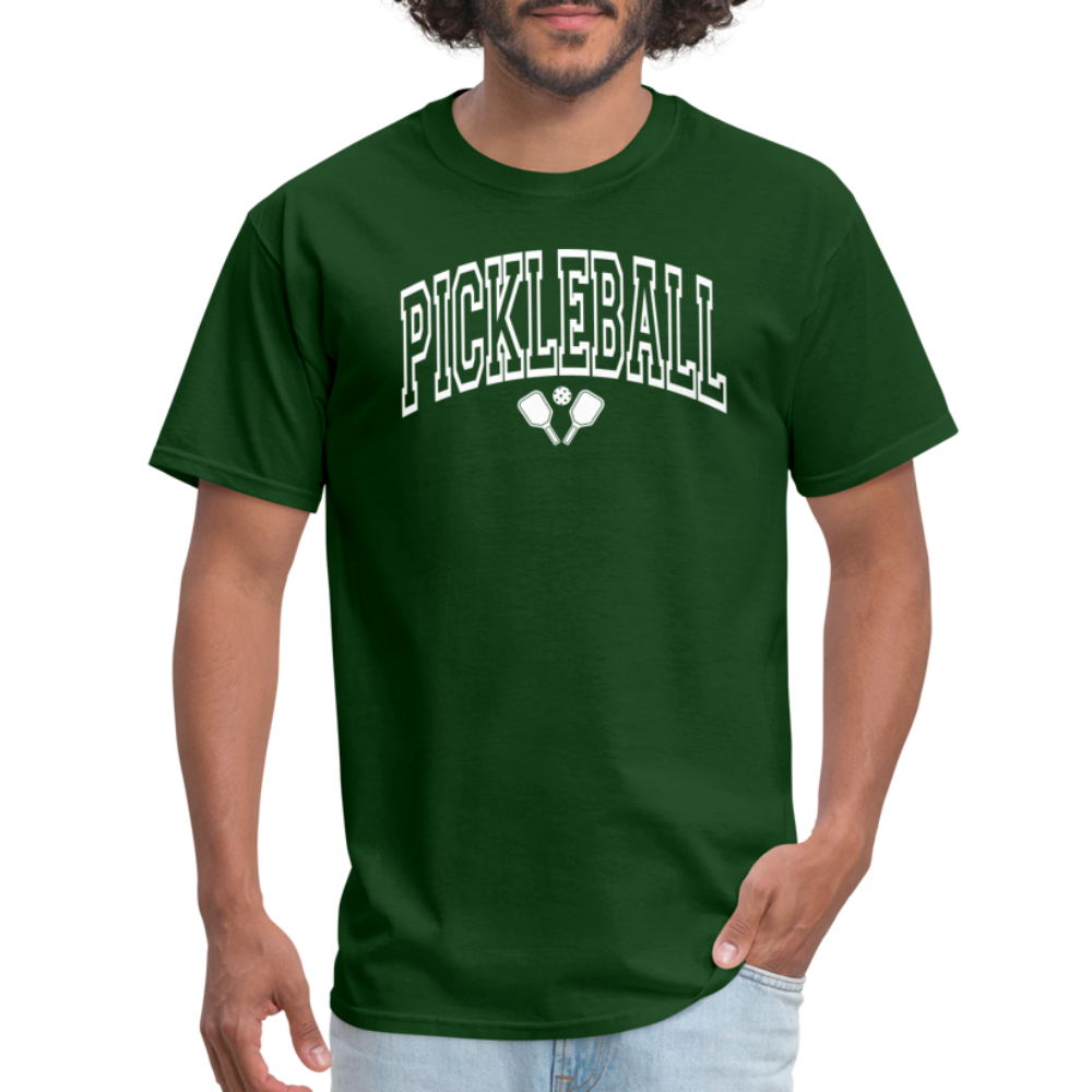 Pickleball T-Shirt (Arched White Letters) - forest green