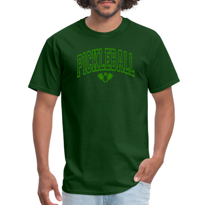 Pickleball T-Shirt (Arched Green Letters) - forest green