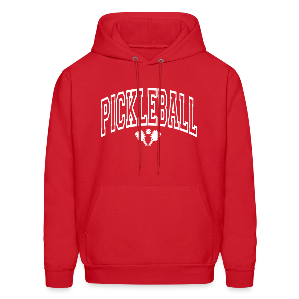 Pickleball Hoodie (Arched White Letters) - red