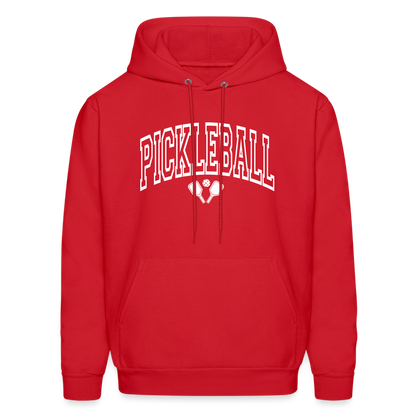 Pickleball Hoodie (Arched White Letters) - red