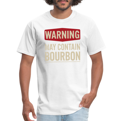 Warning May Contain Bourbon T-Shirt - white