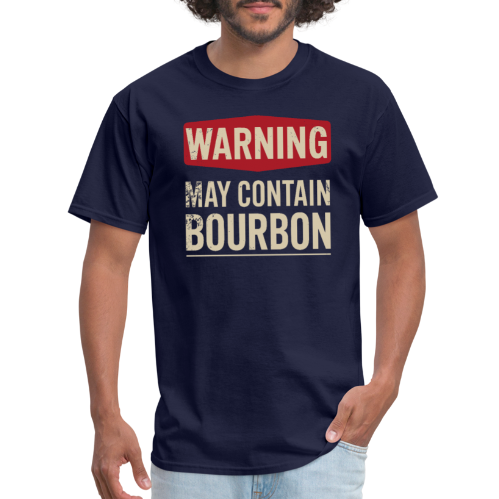 Warning May Contain Bourbon T-Shirt - navy