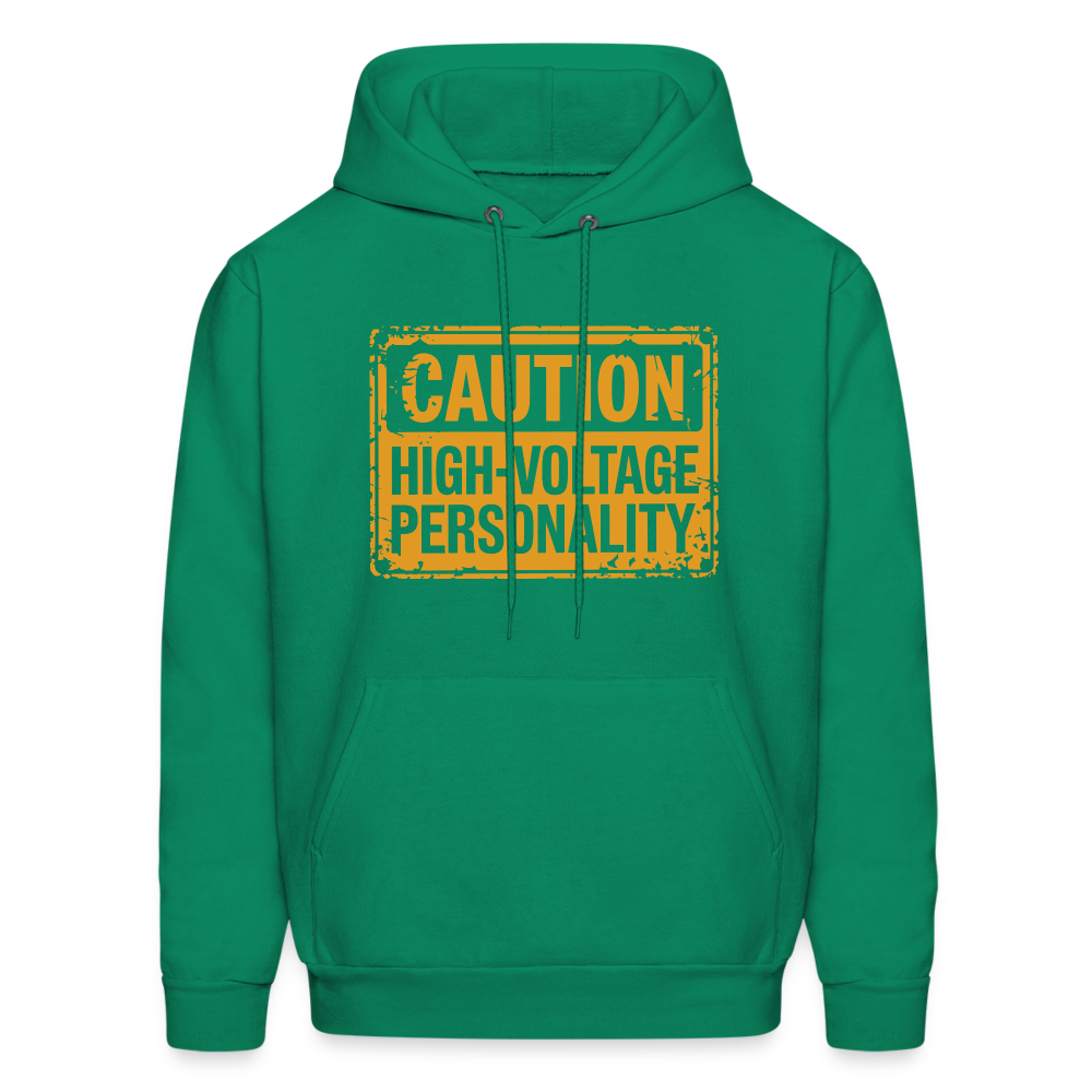 Caution High Voltage Personality Hoodie - kelly green