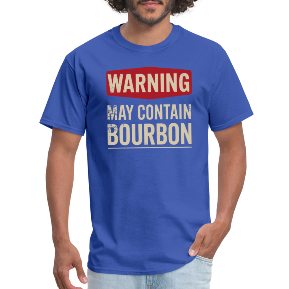 Warning May Contain Bourbon T-Shirt - royal blue