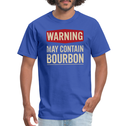 Warning May Contain Bourbon T-Shirt - royal blue