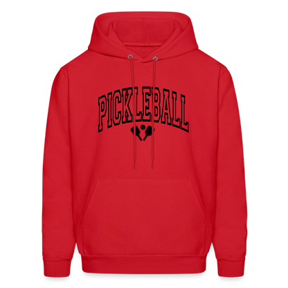 Pickleball Hoodie (Arched Black Letters) - red