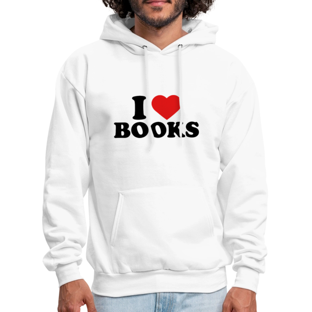 I Heart Books (I Love Books) Hoodie - white