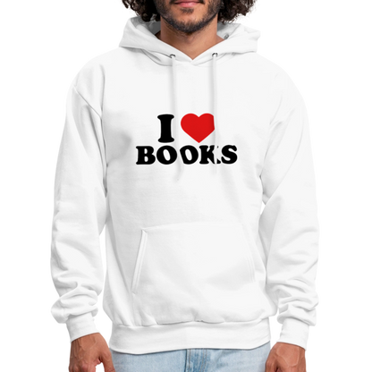 I Heart Books (I Love Books) Hoodie - white