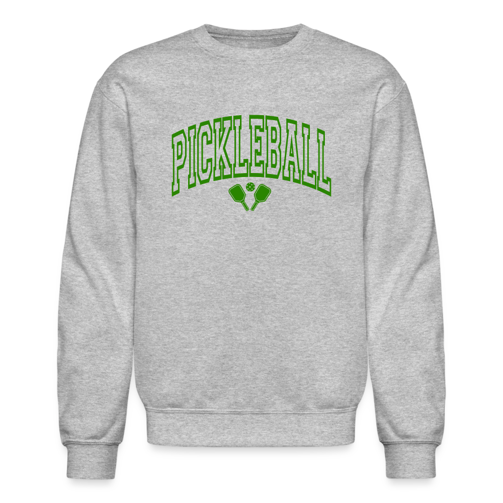 Pickleball Sweatshirt (Arched Green Letters) - heather gray