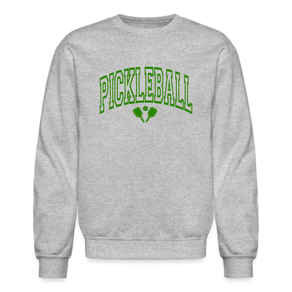 Pickleball Sweatshirt (Arched Green Letters) - heather gray