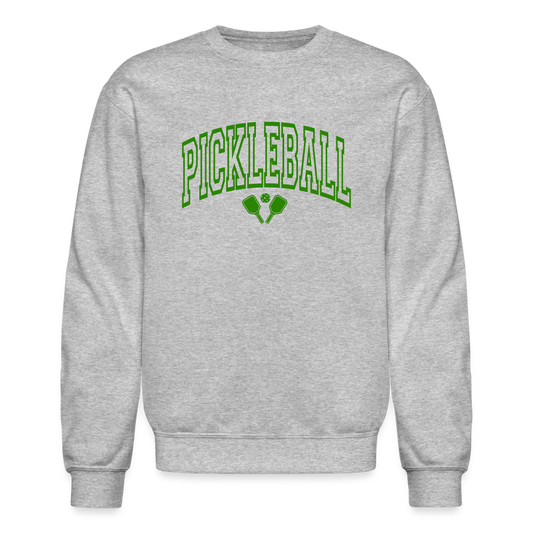 Pickleball Sweatshirt (Arched Green Letters) - heather gray