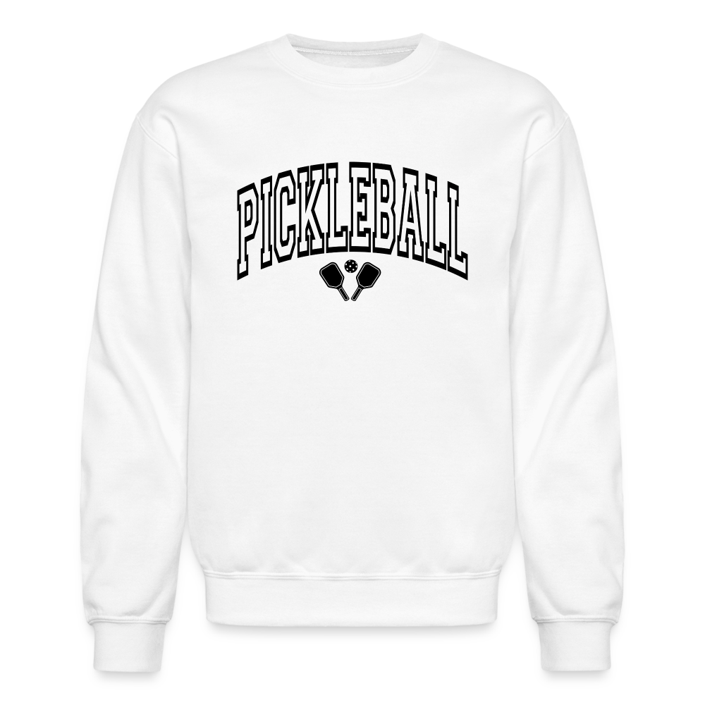 Pickleball Sweatshirt (Arched Black Letters) - white