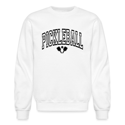 Pickleball Sweatshirt (Arched Black Letters) - white