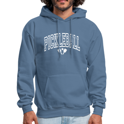 Pickleball Hoodie (Arched White Letters) - denim blue