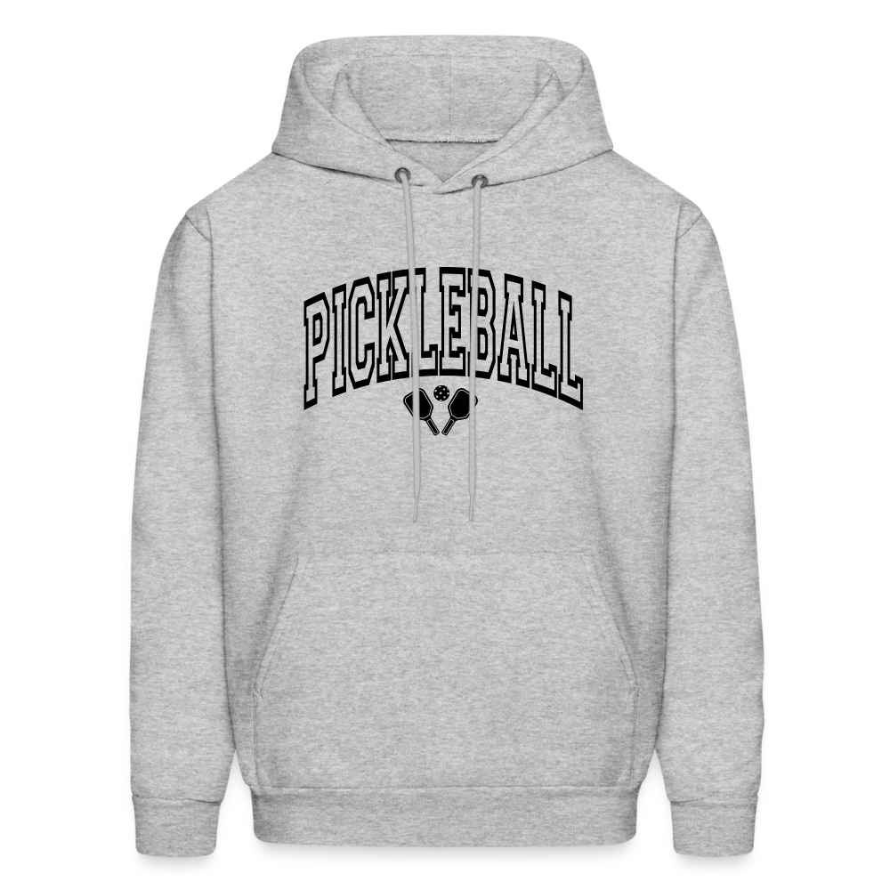 Pickleball Hoodie (Arched Black Letters) - heather gray