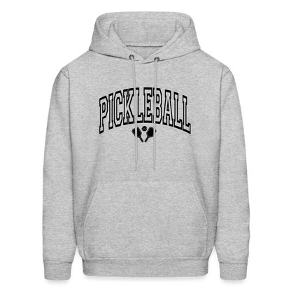 Pickleball Hoodie (Arched Black Letters) - heather gray