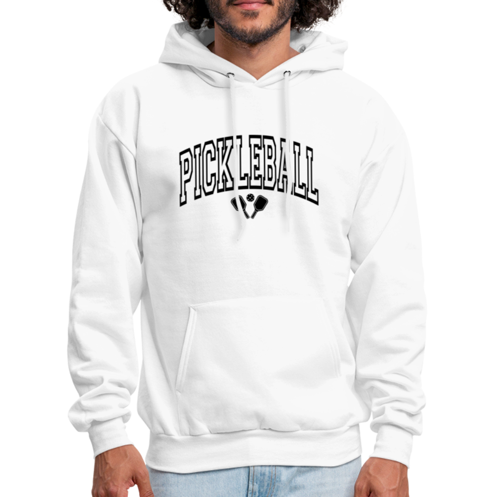 Pickleball Hoodie (Arched Black Letters) - white