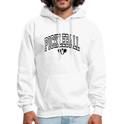 Pickleball Hoodie (Arched Black Letters) - white