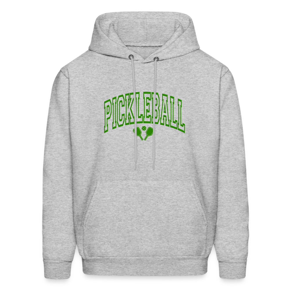 Pickleball Hoodie (Arched Green Letters) - heather gray