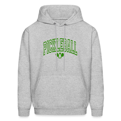 Pickleball Hoodie (Arched Green Letters) - heather gray