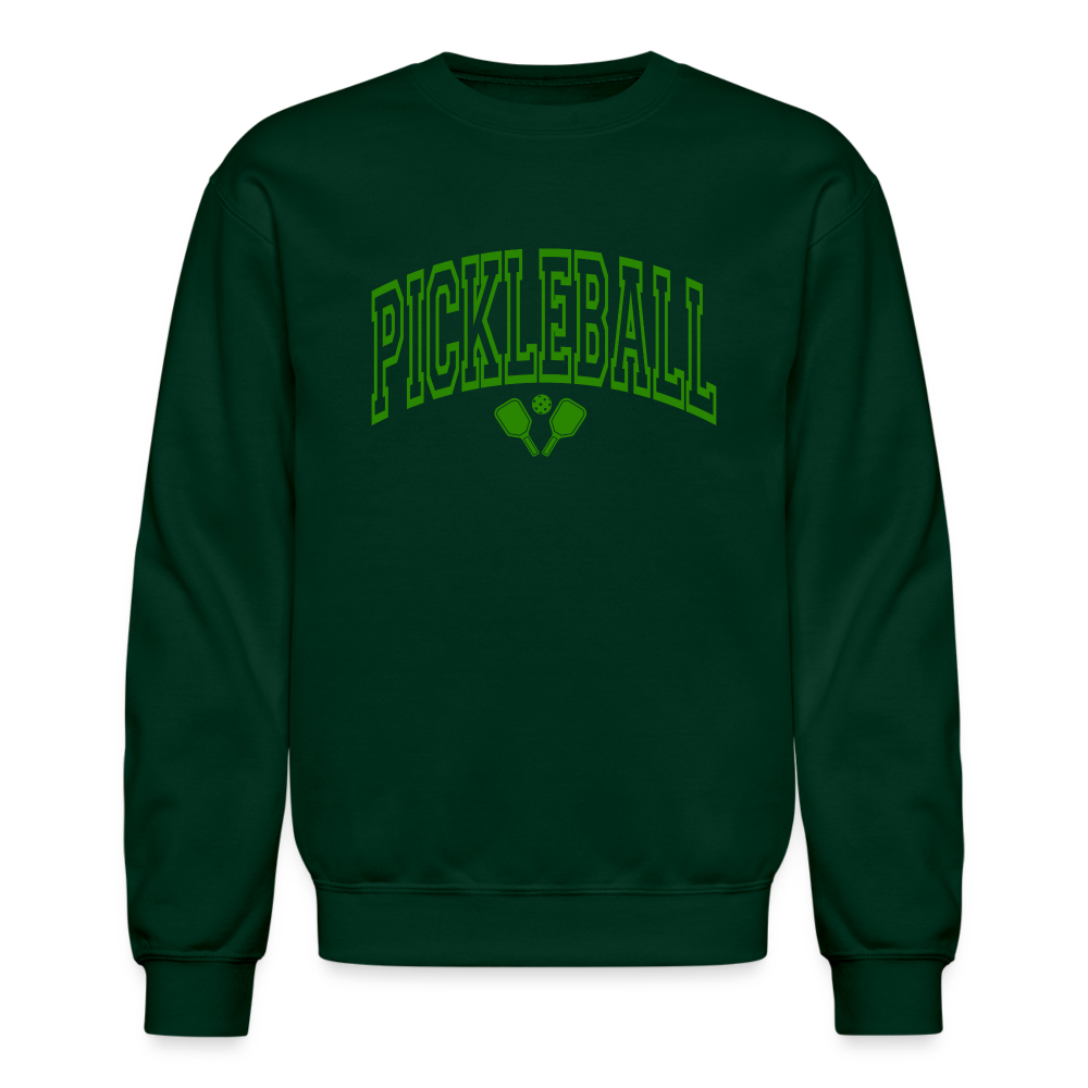 Pickleball Sweatshirt (Arched Green Letters) - forest green